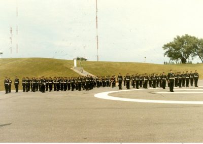 Diefenbunker Alumni standing in uniform on the Helipad.