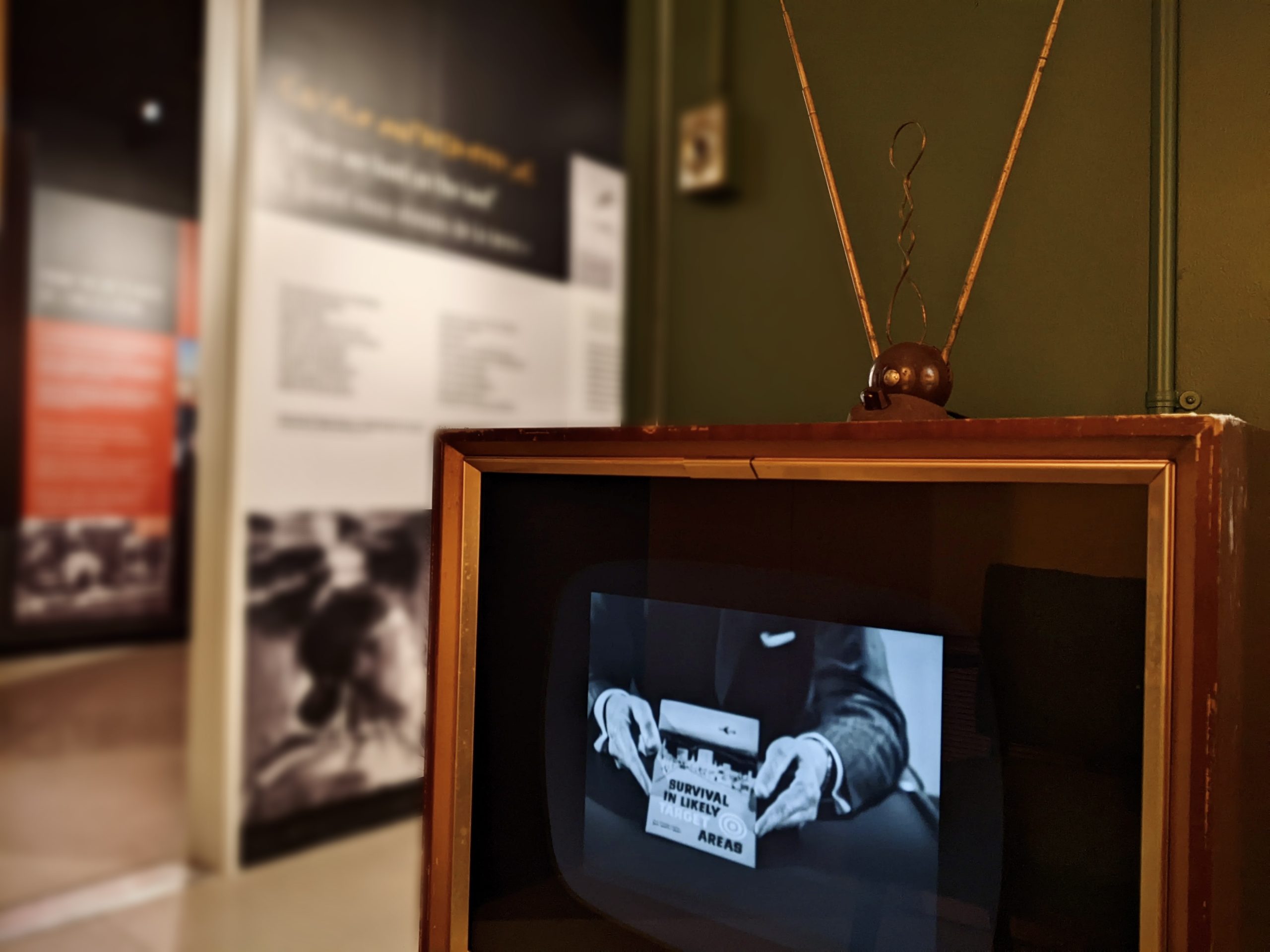 Television screen in "Canada and the Cold War" exhibition.