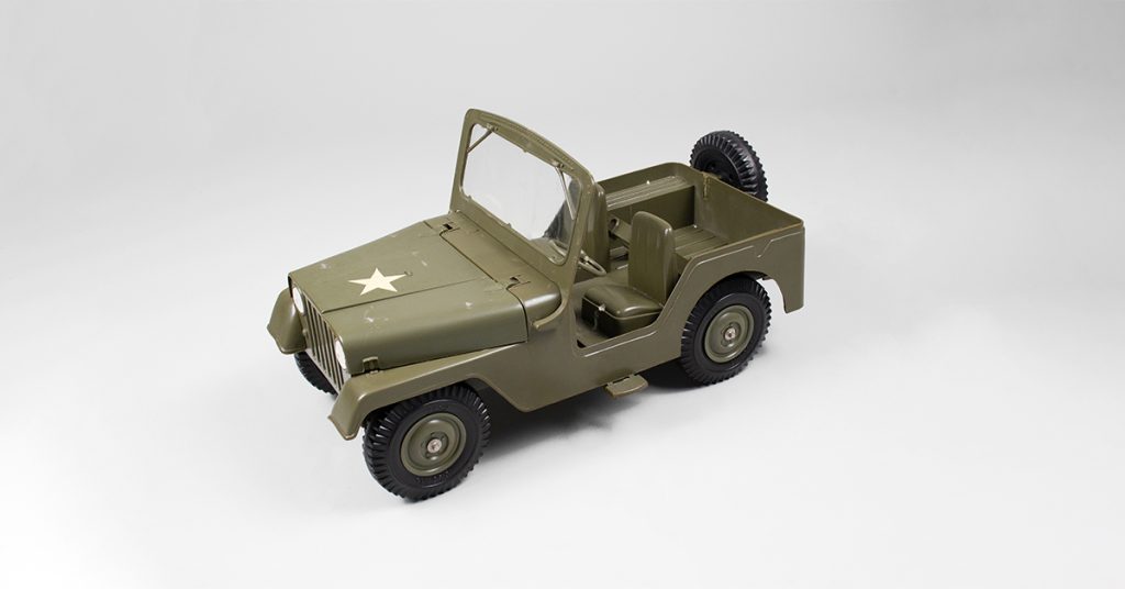 Toy jeep from the Louis Marx & Company in the Diefenbunker's collections.