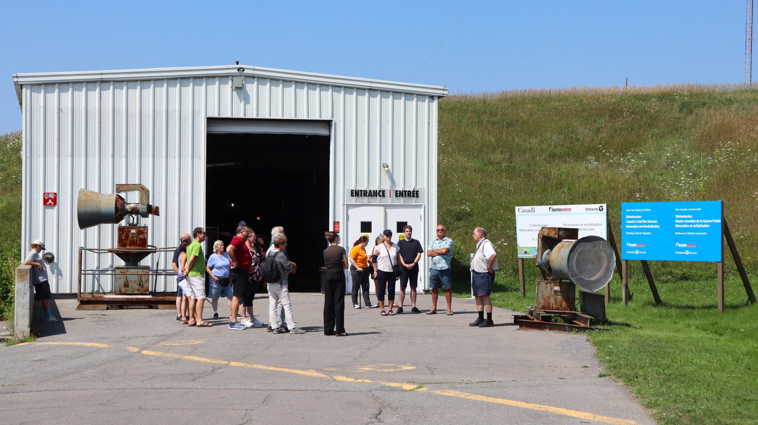 Visitors gather outside the Diefenbunker: Canada's Cold War Museum.