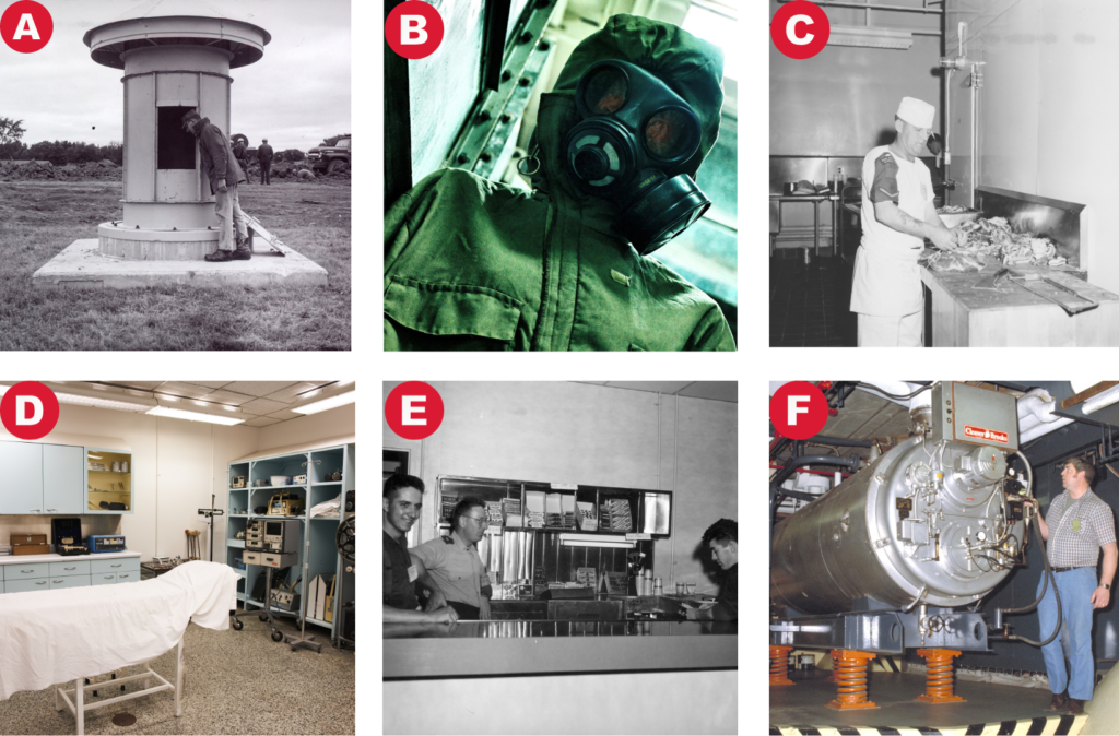 Collage image of various roles within the Diefenbunker.