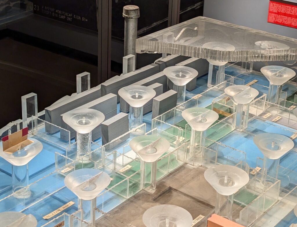 Original construction model of the Diefenbunker with grey blocks representing the location of the STRAD supercomputer.