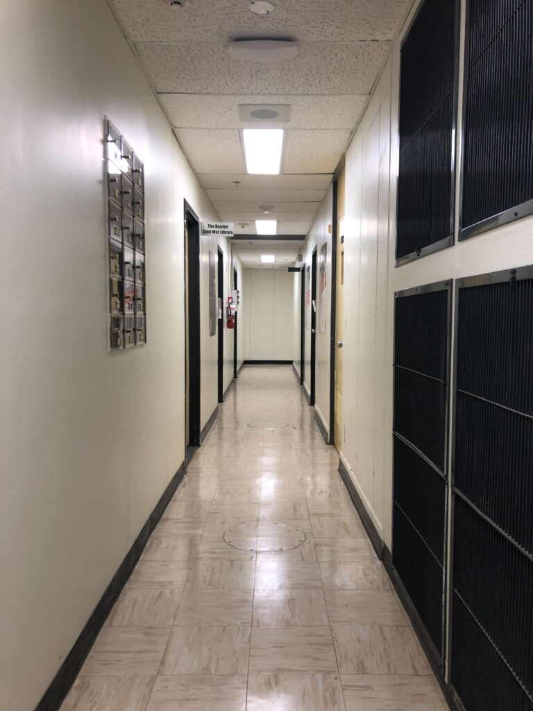 Upgraded lighting in the Diefenbunker hallway