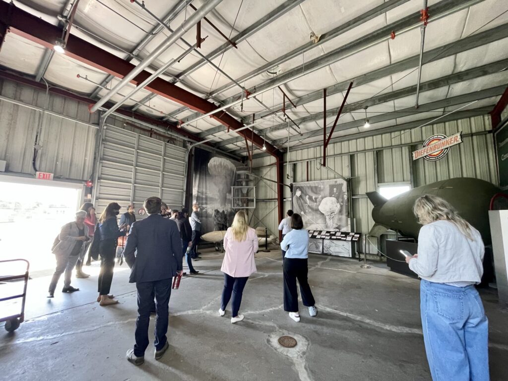 Symposium participants begin their tour of the Diefenbunker.