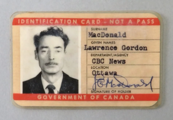 Identification Card — Lawrence MacDonald, Diefenbunker Museum Collections: 2002A.002.001.