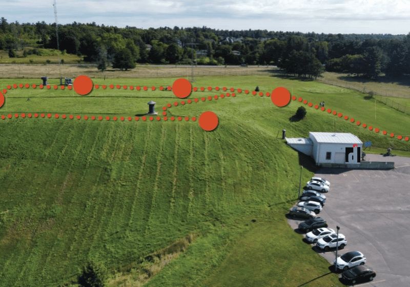 Overview of the Diefenbunker's Interpretive Trail with graphic overlay that pinpoints where the panels are located along the trail.