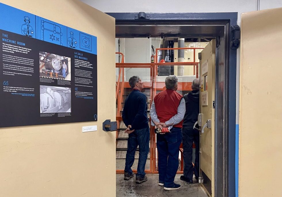 Visitors explore the Diefenbunker's new Machine Room viewing platform.